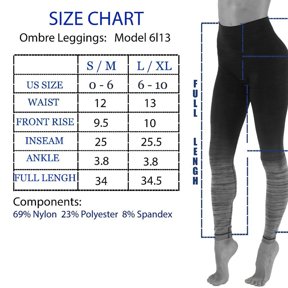 Ombré style long leggings black and blue - Picture 4 of 4